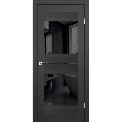Міжкімнатні двері KORFAD (Корфад) Aliano AL-07 Super PET Антрацит чорне скло