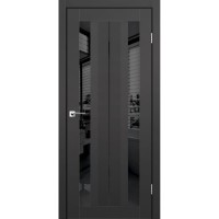 Двери межкомнатные KORFAD Aliano AL-01 Super PET Антрацит черное зеркало