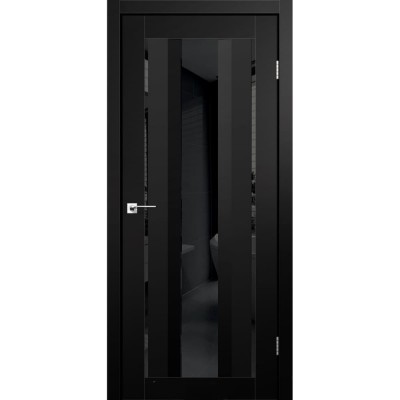 Межкомнатные двери KORFAD (Корфад) Aliano AL-02 Super PET Черный зеркало черное