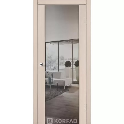 Межкомнатные двери KORFAD (Корфад) Sanremo SR-01 Дуб выбеленный зеркало триплекс