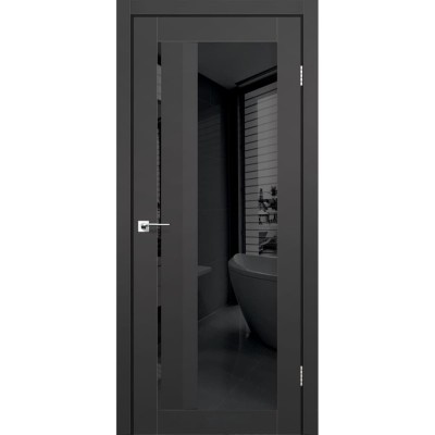 Межкомнатные двери KORFAD (Корфад) Aliano AL-06 Super PET Антранцит черное стекло