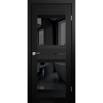 Межкомнатные двери KORFAD (Корфад) Aliano AL-07 Super PET Черный стекло черное