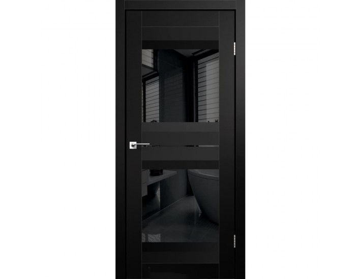 Фото Межкомнатная дверь Aliano AL-07 super PET черный (черное стекло) 1