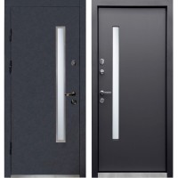 Двері вхідні МІНІСТЕРСТВО ДВЕРЕЙ ПУ - Вітраж Бергамо антрацит