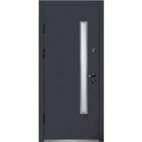 Двері вхідні МІНІСТЕРСТВО ДВЕРЕЙ ПУ - Вітраж Бергамо антрацит