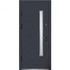 Двері вхідні МІНІСТЕРСТВО ДВЕРЕЙ ПУ - Вітраж Бергамо антрацит