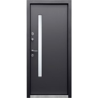 Двері вхідні МІНІСТЕРСТВО ДВЕРЕЙ ПУ - Вітраж Бергамо антрацит