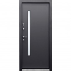 Двері вхідні МІНІСТЕРСТВО ДВЕРЕЙ ПУ - Вітраж Бергамо антрацит