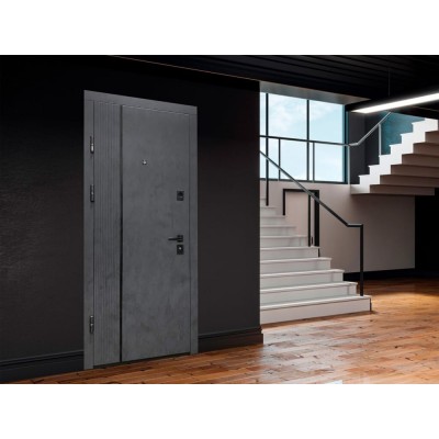 Вхідні двері квартирного типу МІНІСТЕРСТВО ДВЕРЕЙ модель П-3К-503 Бетон антрацит/сніжний