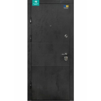 Вхідні двері квартирного типу МІНІСТЕРСТВО ДВЕРЕЙ модель ПК-560 Оксид чорний/світлий