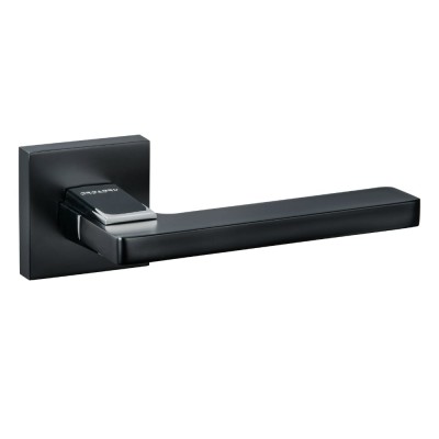 Дверна ручка 068-15E Black/CP (ALBA) чорний матовий/хром