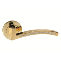Дверная ручка 105CR-16E GP/Swarovski (AZORE) золото/камни Сваровски