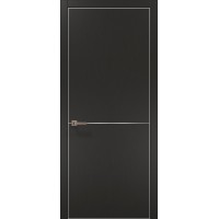Двери межкомнатные ПАПА КАРЛО Plato PL-21 тёмно-серый супермат алюминиевый торец
