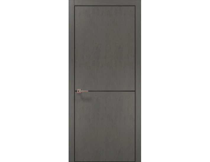 Фото Двери межкомнатные Папа Карло PLATO-21 бетон серый алюминиевый торец 2