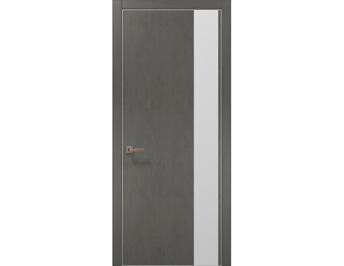 Фото Двери межкомнатные Папа Карло PLATO-05 бетон серый алюминиевый торец 1