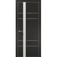 Двери межкомнатные ПАПА КАРЛО Plato PL-10 тёмно-серый супермат алюминиевый торец