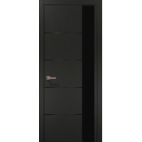 Двері міжкімнатні ПАПА КАРЛО Plato PL-11 темно-сірий супермат алюмінієвий торець