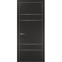 Двери межкомнатные ПАПА КАРЛО Plato PL-09 тёмно-серый супермат алюминиевый торец