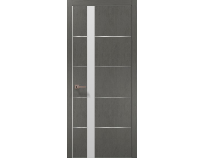 Фото Двери межкомнатные Папа Карло PLATO-12 бетон серый алюминиевый торец 2