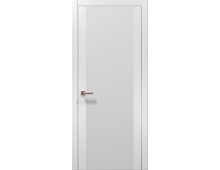 Фото Двери межкомнатные Папа Карло PLATO-14 белый матовый алюминиевый торец 2