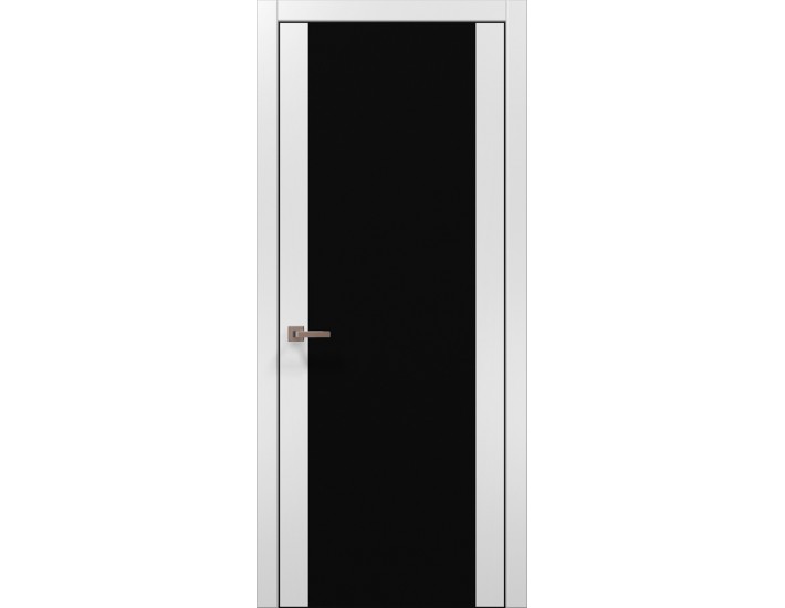 Фото Двери межкомнатные Папа Карло PLATO-14 белый матовый алюминиевый торец 1