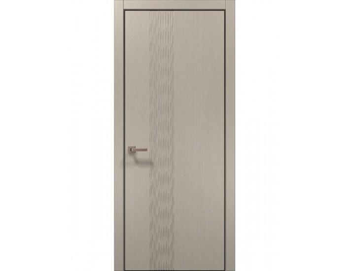 Фото Двері міжкімнатні Папа Карло колекція Style ST-12 Дуб кремовий, кромка алюміній чорний 1