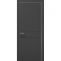 Двери межкомнатные ПАПА КАРЛО Style ST-07 Темно серый супермат, кромка алюминий серый