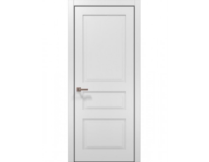Фото Двери межкомнатные Папа Карло коллекция Style ST-03 Белый матовый, кромка алюминий черный 1