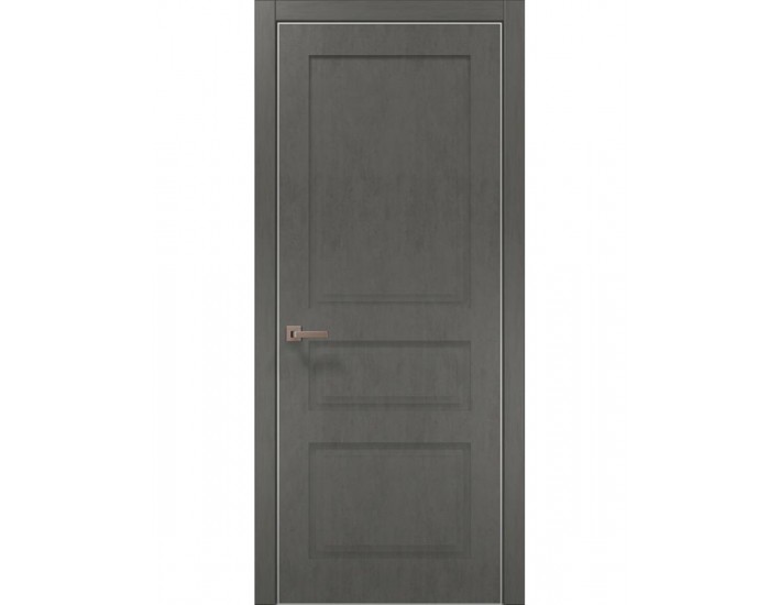 Фото Двері міжкімнатні Папа Карло колекція Style ST-03 Бетон сірий, кромка сірий алюміній 1