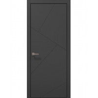 Двері міжкімнатні ПАПА КАРЛО Style ST-05 Темно сірий супермат, кромка алюміній чорний