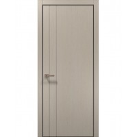 Двери межкомнатные ПАПА КАРЛО Style ST-10 Дуб кремовый, кромка алюминий черный
