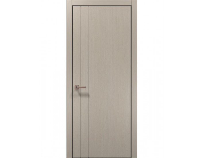 Фото Двері міжкімнатні Папа Карло колекція Style ST-10 Дуб кремовий, кромка алюміній чорний 1