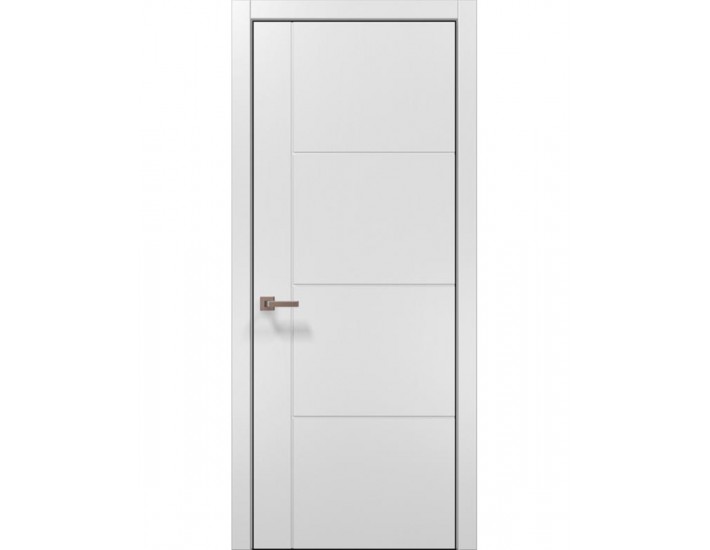 Фото Двері міжкімнатні Папа Карло колекція Style ST-15 Білий матовий, кромка алюміній чорний 1