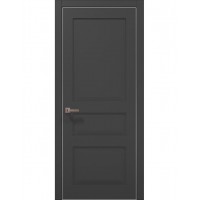 Двері міжкімнатні ПАПА КАРЛО Style ST-03 Темно сірий супермат, кромка сірий алюміній