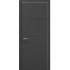 Двери межкомнатные ПАПА КАРЛО Style ST-15 Темно серый супермат, кромка алюминий серый