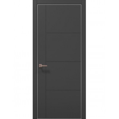 Межкомнатные двери ПАПА КАРЛО (Carlo Porte) Style ST-15 Темно серый супермат, кромка алюминий серый