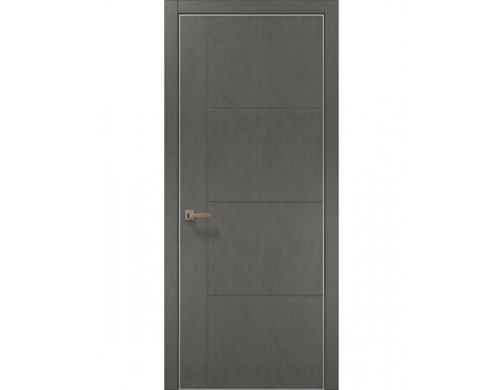 Фото Двери межкомнатные Папа Карло коллекция Style ST-15 Бетон серый, кромка алюминий серый 1