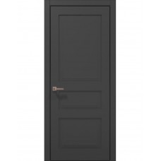 Двері міжкімнатні ПАПА КАРЛО Style ST-03 Темно сірий супермат, кромка алюміній чорний