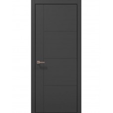 Двери межкомнатные ПАПА КАРЛО Style ST-15 Темно серый супермат, кромка алюминий черный