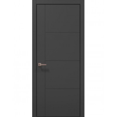 Межкомнатные двери ПАПА КАРЛО (Carlo Porte) Style ST-15 Темно серый супермат, кромка алюминий черный