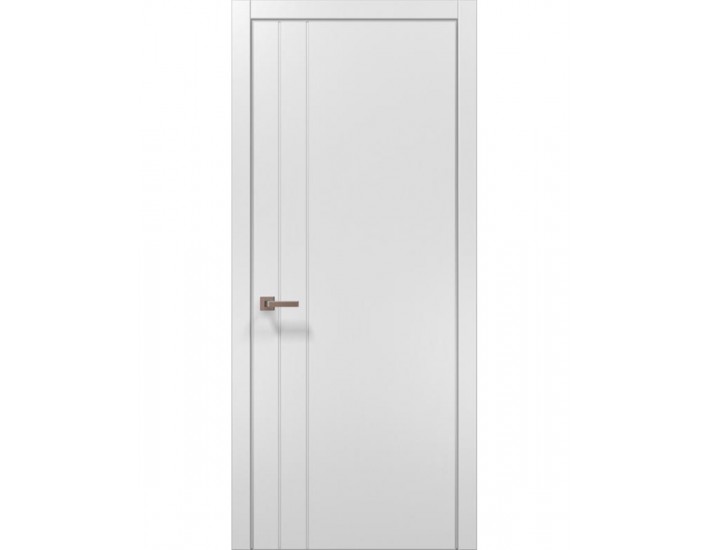 Фото Двері міжкімнатні Папа Карло колекція Style ST-10 Білий матовий, кромка сірий алюміній 1