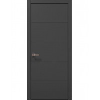 Двери межкомнатные ПАПА КАРЛО Style ST-09 Темно серый супермат, кромка алюминий черный