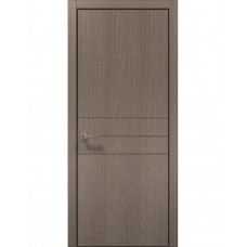 Двери межкомнатные ПАПА КАРЛО Style ST-14 Дуб серый, кромка алюминий черный