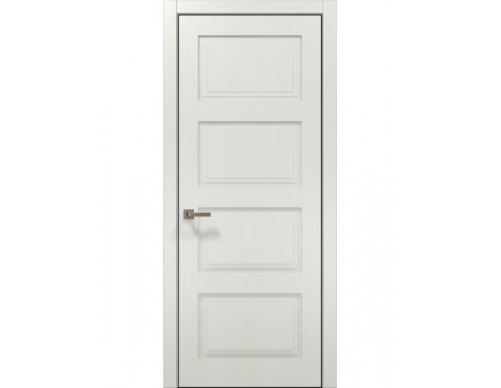 Фото Двері міжкімнатні Папа Карло колекція Style ST-04 Ясен білий, кромка алюміній чорний 1