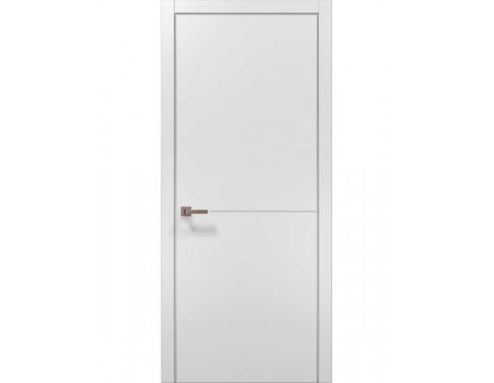 Фото Двери межкомнатные Папа Карло коллекция Style ST-13 Белый матовый, кромка алюминий серый 1