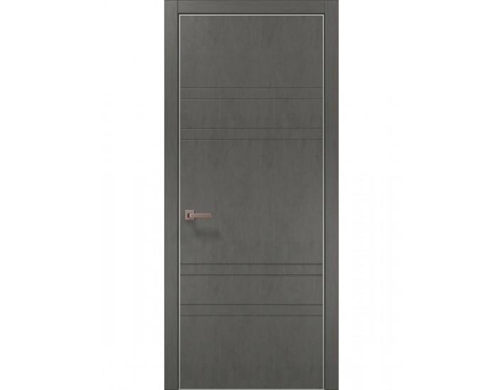 Фото Двери межкомнатные Папа Карло коллекция Style ST-08 Бетон серый, кромка алюминий серый 1