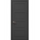 Двері міжкімнатні Папа Карло колекція Style ST-04 Темно сірий супермат, кромка алюміній чорний