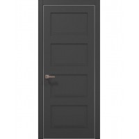 Двери межкомнатные ПАПА КАРЛО Style ST-04 Темно серый супермат, кромка алюминий серый