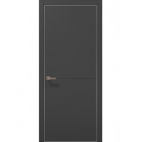 Двері міжкімнатні ПАПА КАРЛО Style ST-13 Темно сірий супермат, кромка сірий алюміній