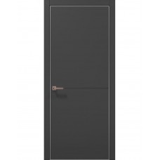 Двери межкомнатные ПАПА КАРЛО Style ST-13 Темно серый супермат, кромка алюминий серый
